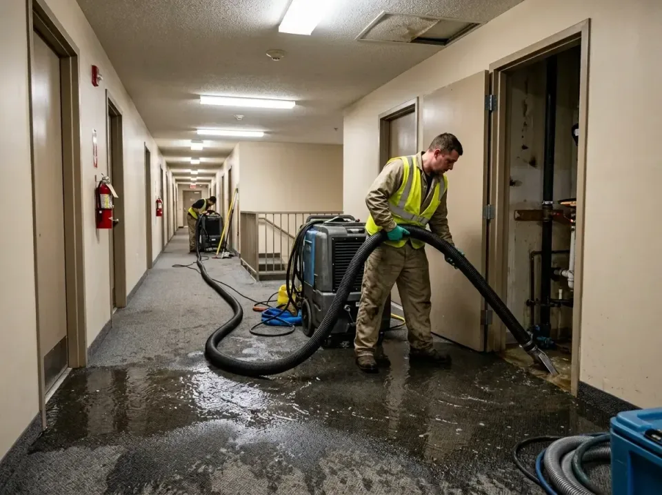 multi-unit-apartment-hallway-f-005 — frequently asked questions, Emergency Burst Pipe Water Extraction & Removal in Bakersto…